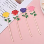 Metal Bookmarks Factory - Valentine's Day Gift Rose Custom Enamel Metal