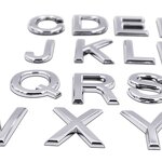 Car Emblem Sticker Supplier - Custom Logo Abs 3D Letter A-Z Self-adhesive
