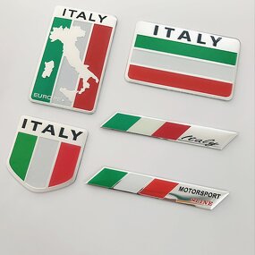Car Emblem Badges Manufacturer - Italy Flags Aluminum Alloy Custom Logo