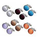 Cufflinks Factory - Metal Yarn Dyed Solid Color Cloth Fabric Covered