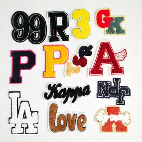 Embroidered Badges Factory - Sew on Number English Alphabet Letter Chenille