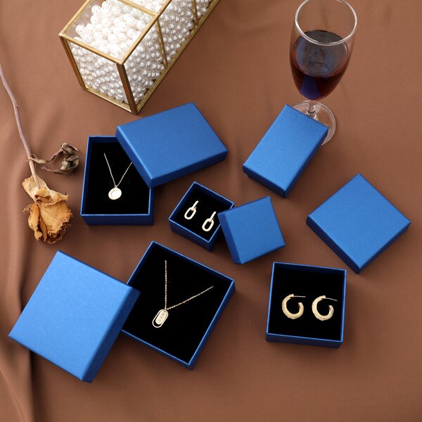 Jewelry Packaging Boxes Supplier - Luxury Peacock Blue Small Cardboard Paper