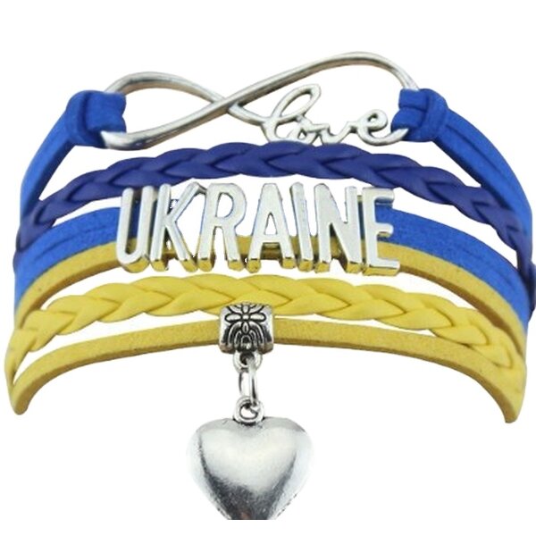 Bracelets Supplier - Punk Fashion Country Name Woven PU Alloy Leather