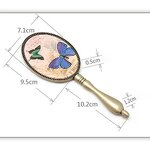 Metal Makeup Mirror Manufacturer - Custom Antique Bronze Hand Handle Epoxy