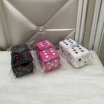 Plush Dice Keychain Supplier - 3-Inch Heart Embroidered Retro Square Car Mirror