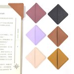 Corner Bookmark Supplier - Small PU Leather Retro Square Book Mark Clip