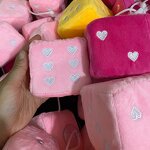 Plush Dice Keychain Supplier - 3-Inch Heart Embroidered Retro Square Car Mirror