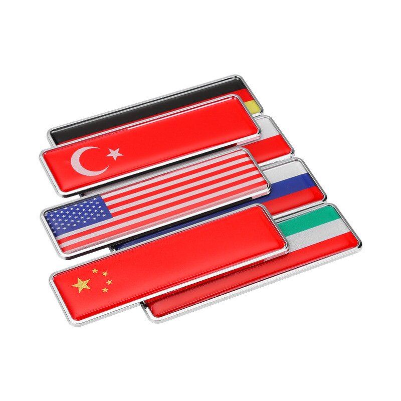 Car Emblem Badges Factory - Aluminum Alloy Epoxy America Flags Custom