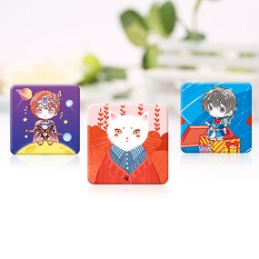 Pin Badges Supplier - Custom Name Tag Holographic Metal Square Tin