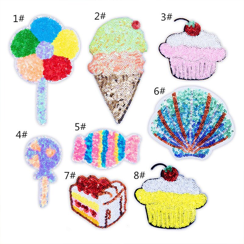 Iron-on Patches Manufacturer - Custom Cute Lollipop Candy Sequin Embroidery