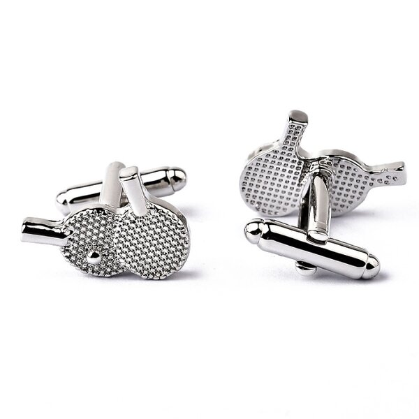 Cufflinks Factory - Personality Creative Table Tennis Men Silver for Shirt