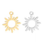 Metal Charm Manufacturer - Mini Stainless Steel Sun Flower Gold Plated
