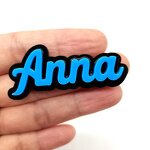 Name Tag Manufacturer - Custom Glitter Acrylic 3D Plastic ID with Pins