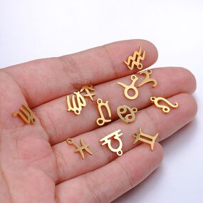 Charm Pendant Manufacturer - Mini Metal Constellation Gold Plated Stainless