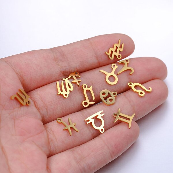 Charm Pendant Manufacturer - Mini Metal Constellation Gold Plated Stainless