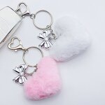 Plush Keychain Manufacturer - Cute Heart Shaped Bag Pendant Fluffy Pom Pom