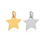 Metal Charms Factory - Stainless Steel Star Gold Plated DIY Bracelet Pendant