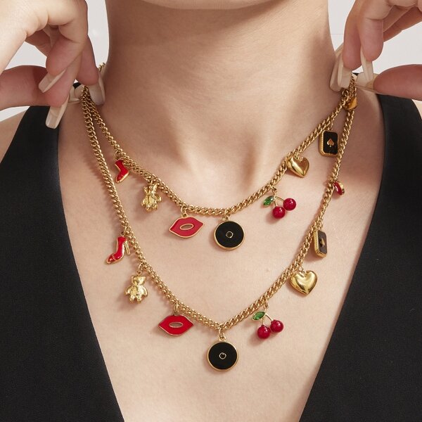 Necklaces Manufacturer - Custom Fashion Hard Enamel Stainless Steel Chokers