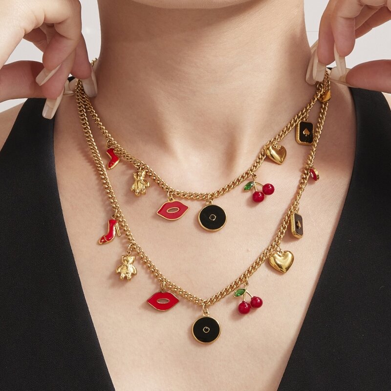 Necklaces Manufacturer - Custom Fashion Hard Enamel Stainless Steel Chokers