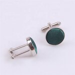 Cufflinks Factory - Metal Yarn Dyed Solid Color Cloth Fabric Covered