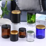 Glass Candle Jars Manufacturer - 120ml Empty Amber with Tin Lids Custom