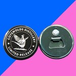 Bottle Opener Supplier - Promotional Gifts 58mm Tin Round Custom Logo Beer