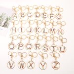 Key Chain Manufacturer - Gold Rhinestone Metal Hollow Alphabet Initial Letter