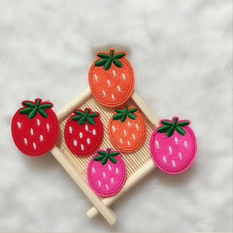 Embroidery Patch Labels Supplier - Reusable Custom Cute Strawberry