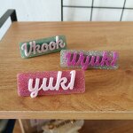 Name Badge Tag Supplier - Custom Glitter Acrylic Personalized Plastic ID