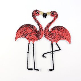 Embroidery Patches Manufacturer - Jeans Pants Flamingo Glitter Sequins