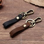 Leather Keychain Supplier - Luxury Genuine Leather Men Car Key Holder