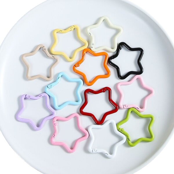 Carabiner Clip Keyring Manufacturer - Colorful Star Shape Spring Snap Hook