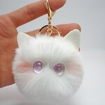 Plush Keychain Manufacturer - Cute Girl Cartoon Cat Plush Ball Kawaii Pom Pom