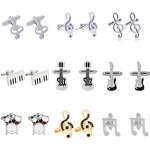 Cufflinks Studs Supplier - Diamond Musical Note Instruments Business Mens
