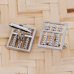 Cufflinks Supplier - New Blank Metal Alloy Men's Custom Printed Abacus