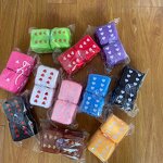 Plush Dice Keychain Supplier - 3-Inch Heart Embroidered Retro Square Car Mirror