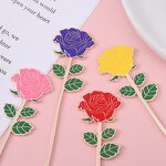 Metal Bookmarks Factory - Valentine's Day Gift Rose Custom Enamel Metal