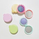 Travel Hair Brush Mirror Supplier - Custom Logo Round Folding Pocket with Comb