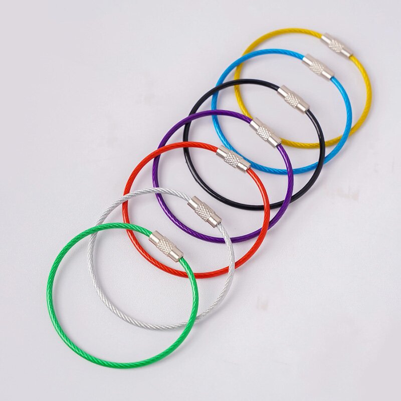Wire Keychain Supplier - Stainless Steel Loops Colored Coated 6 Inch