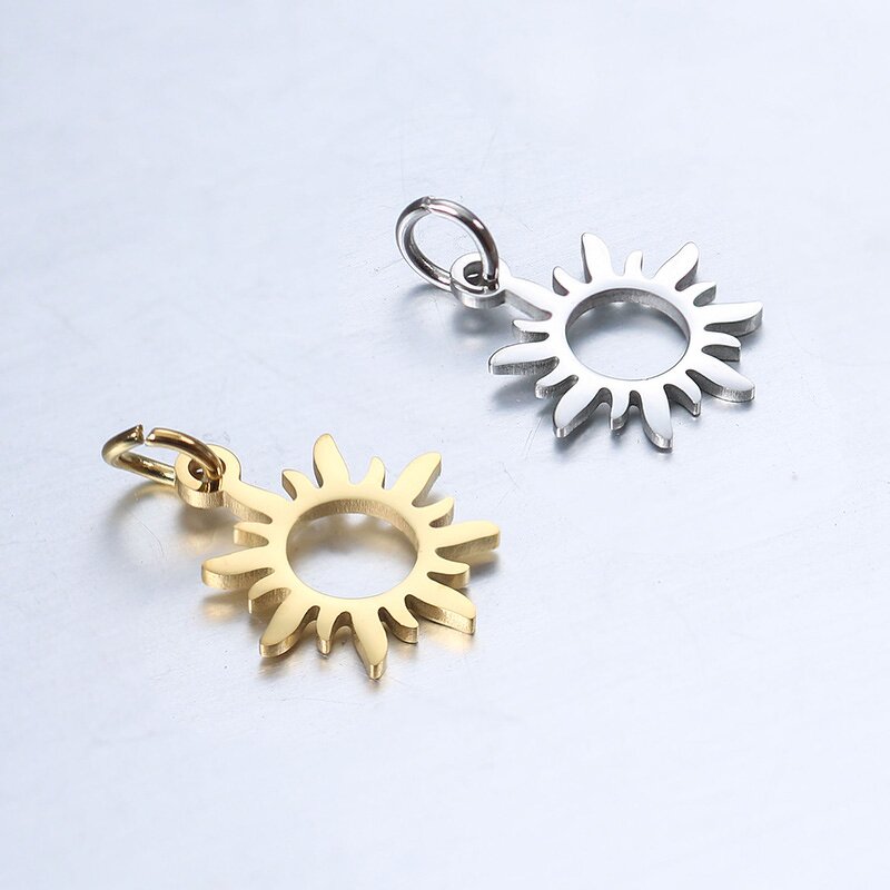 Metal Charm Manufacturer - Mini Stainless Steel Sun Flower Gold Plated