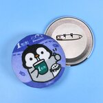 Button Pin Badge Manufacturer - Custom Logo Soft Plush Embroidery Tin