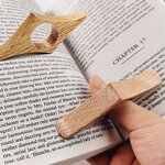 Bookmark Supplier - Natural Walnut Thumb Book Page Holder Teacher Gifts
