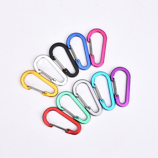 Carabiner Clip Keychain Supplier - Lightweight Aluminum Alloy D Shape Spring
