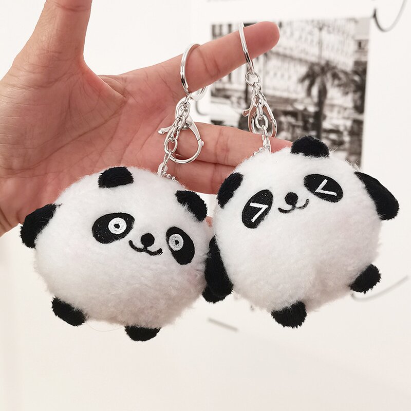 Plush Toy Keychain Manufacturer - Cute Fluffy Mini Panda Doll Backpack Pendant
