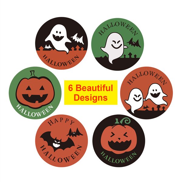 Stickers Manufacturer - Waterproof Self-Adhesive Halloween Pumpkin 6 Designs