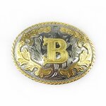 Belt Buckle Supplier - Custom Western Cowboy A-Z Alphabet Letter for Men