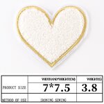 Chenille Patches Supplier - Colorful 7.5cm Heart DIY Dress Pants Bag