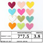 Chenille Patches Supplier - Colorful 7.5cm Heart DIY Dress Pants Bag