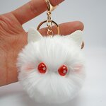 Plush Keychain Manufacturer - Cute Girl Cartoon Cat Plush Ball Kawaii Pom Pom