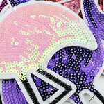 Embroidery Patches Manufacturer - Jeans Pants Flamingo Glitter Sequins